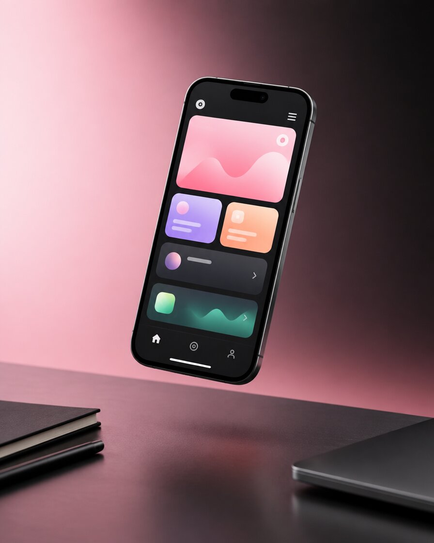 Smartphone com interface de aplicação móvel