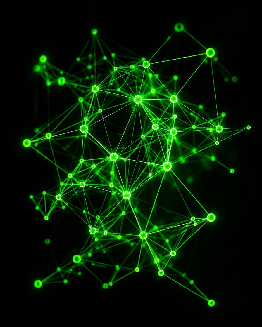 Visualização abstrata de uma rede neuronal de IA